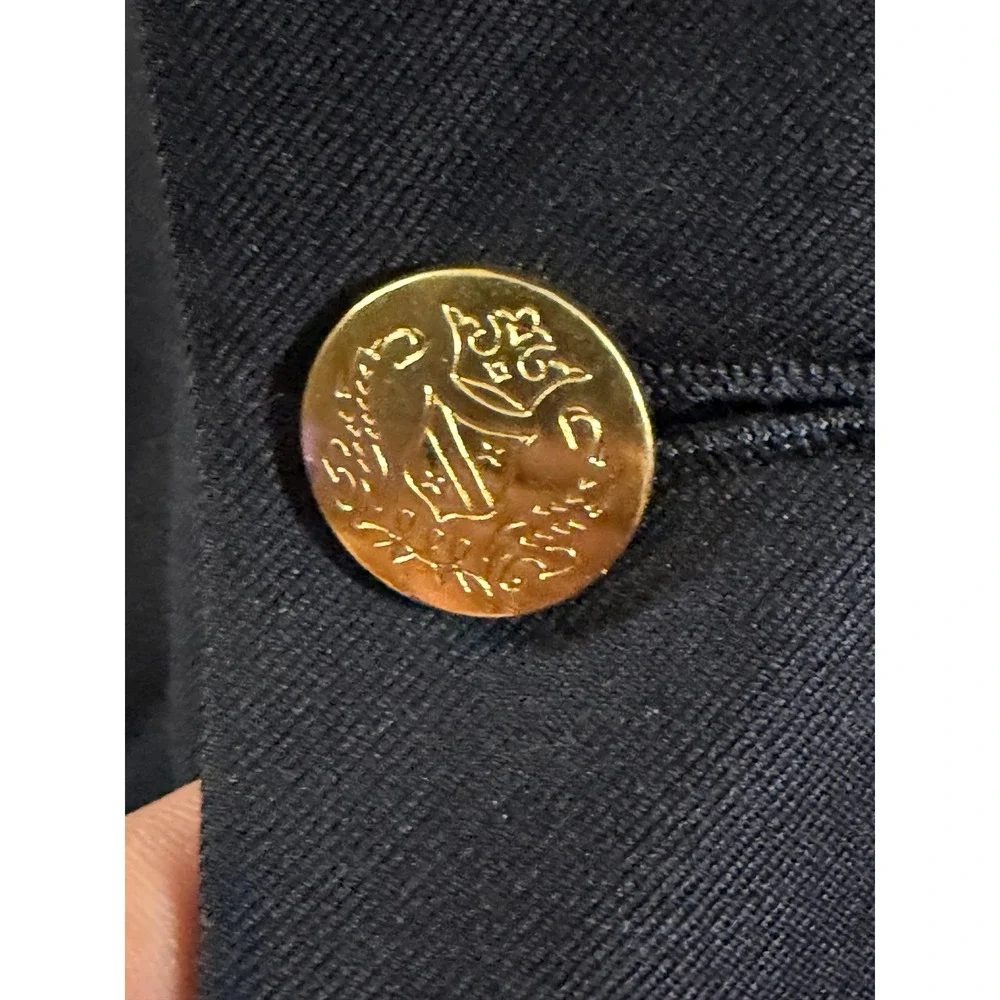 Jos A Bank Blazer Mens 48L Navy Blue 100% Wool Gold Crest Buttons